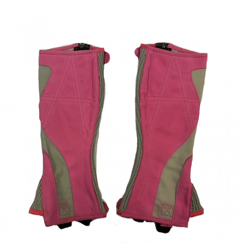 Horseware Tally Ho Kids Synthetic Short Half Chaps - Silver/Pink-1